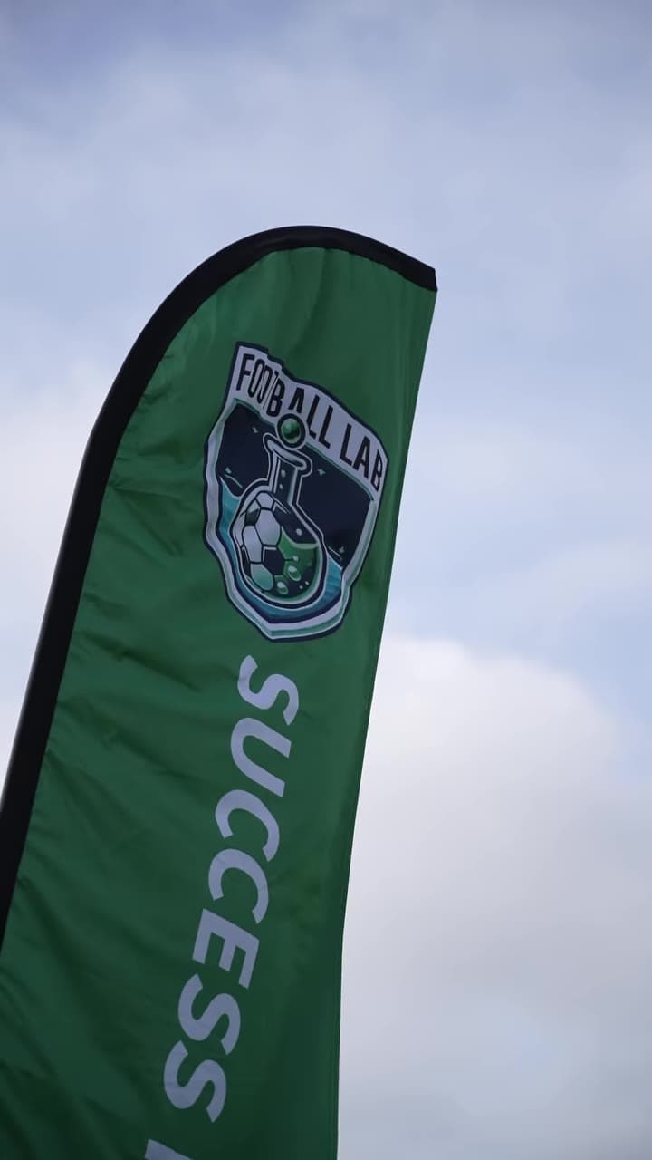 The Football Lab flag over the training ground